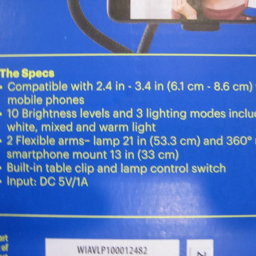 Selfie Lamp with Smartphone Holder Mount add onn.